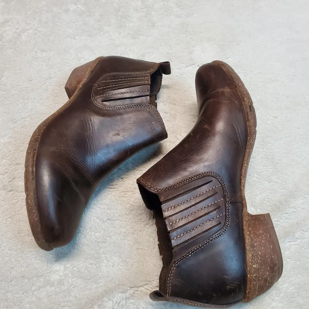 Clarks Brown Leather Jade Festival Boho Classic‎ Classic Preppy Ankle Boots 8